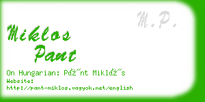miklos pant business card